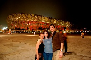 Expats in Beijing at Bird Nest Stadium during Olympics 2008